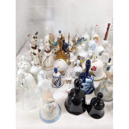 146 - # ALL PROCEEDS TO CHARITY # 270 Huge Bundle Collectable Bells - Ceramic - Crystal - Glass - Delft, L... 