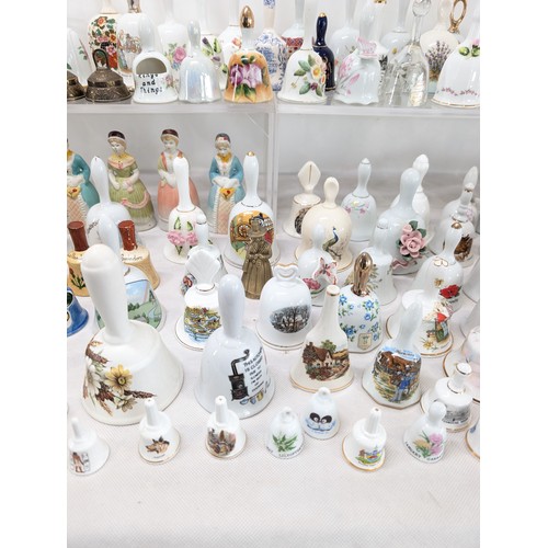 146 - # ALL PROCEEDS TO CHARITY # 270 Huge Bundle Collectable Bells - Ceramic - Crystal - Glass - Delft, L... 