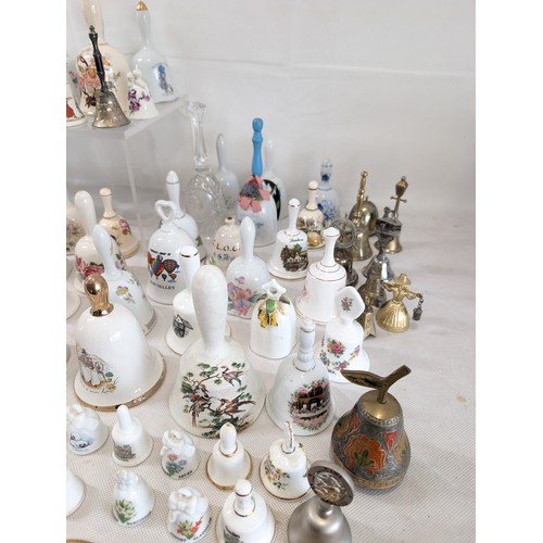 146 - # ALL PROCEEDS TO CHARITY # 270 Huge Bundle Collectable Bells - Ceramic - Crystal - Glass - Delft, L... 