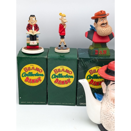 210 - Group (6) Robert Harrop - Dennis The Menace & Beano Figurines - Boxed Excellent Plus Dangerous Dan T... 