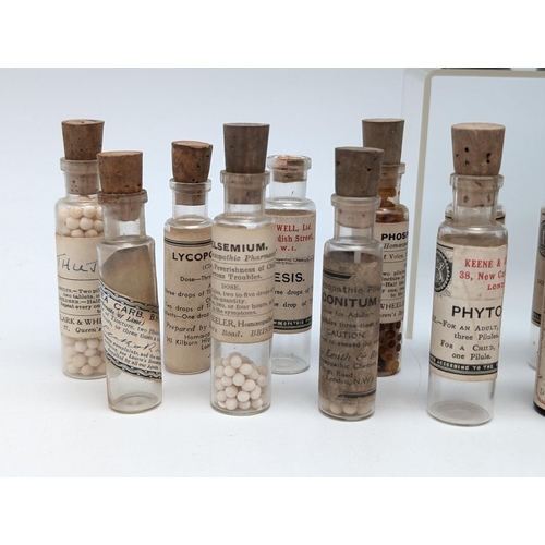 215 - Good Quantity Vintage / Antique Apothecary Bottles - Homeopathy Etc