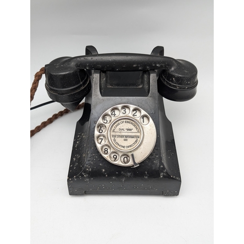 220 - Vintage Rotary Telephones. One Bakelite and One Repro.