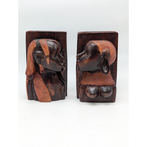 226 - Nice Quality African Hardwood Bookends - 5x8