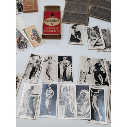 231 - Group Vintage & Antique Cigarette Cards Including Summit Copper Cards, Cards, Film Stars, Beauties E... 