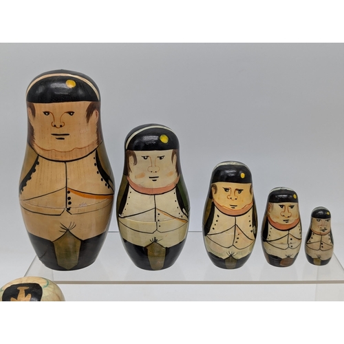 232 - Two Sets of Novelty Nesting Dolls, Sailors & Nelsons