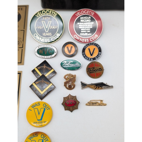 247 - Excellent Velocetti Owners Club Bundle, Rare Badges, Books, Pins Excellent Collectors Bundle