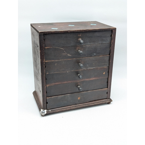 258 - Antique Display Wooden Draw Set Containing a Mixture of Different Minerals and Crystal's