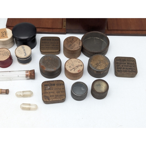 259 - Apothecary and Pharmacy Interest. Travelling Pharmacy Set, Aged Pharmasuctical Bottles and Jars With... 