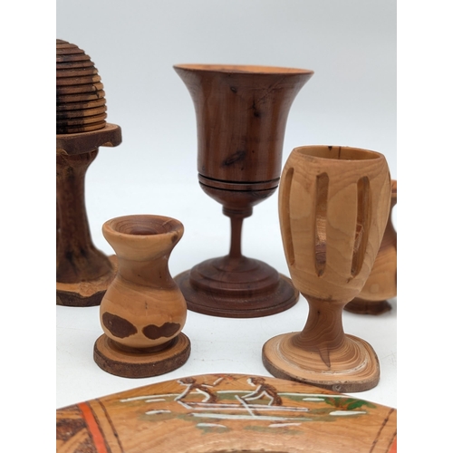 261 - Group of 8 Treen Hand Carved Decorative Items.