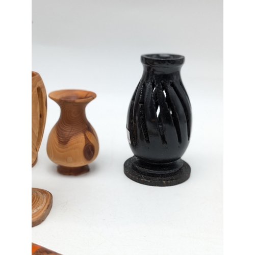 261 - Group of 8 Treen Hand Carved Decorative Items.