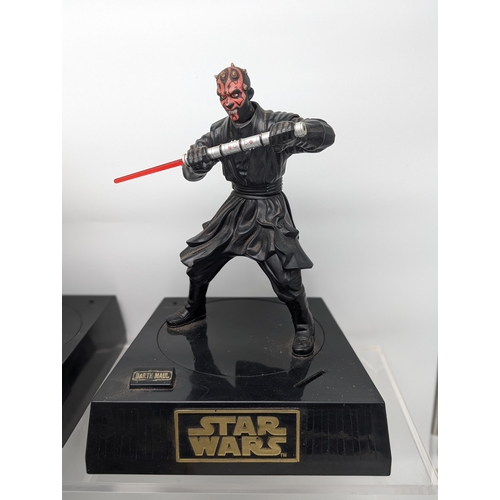 279 - Star Wars Alarm Clock and Interactive Money Boxes with Movable Iconic Fight Scene Between Qui-Gon Ji... 