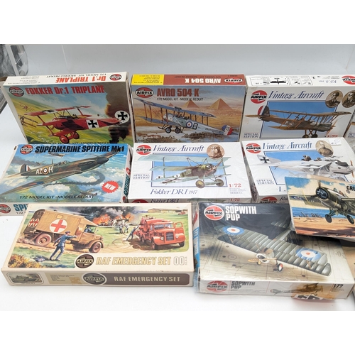 287 - Quantity of 18 Airfix 1:72 Model Aeroplane Kits - All Checked and Appear Unused. To include RAF Emer... 