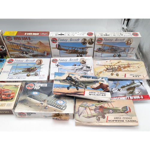 287 - Quantity of 18 Airfix 1:72 Model Aeroplane Kits - All Checked and Appear Unused. To include RAF Emer... 