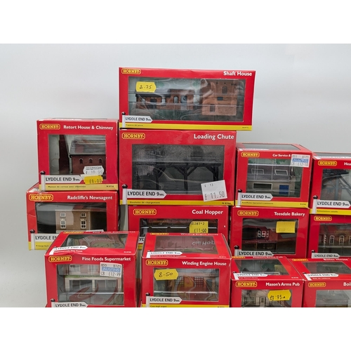 314 - Group (23) Excellent Hornby Lyddle End N Gauge Scenery / Buildings All In Excellent Condition Throug... 