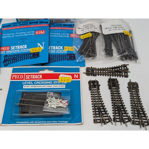 329 - Peco N Gauge Bundle - Track Bundle, Points, Cleaner, Etc