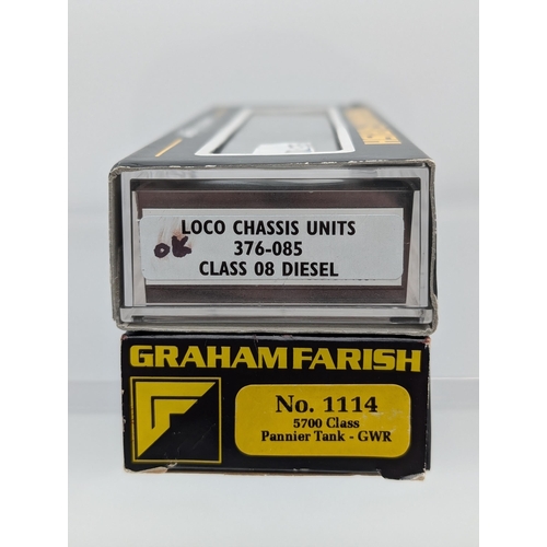 366 - Graham Farish No 1114 5700 Class Pannier Tank GWR Plus Loco Chassis Units 376-085 Class 08 Diese; Ex... 