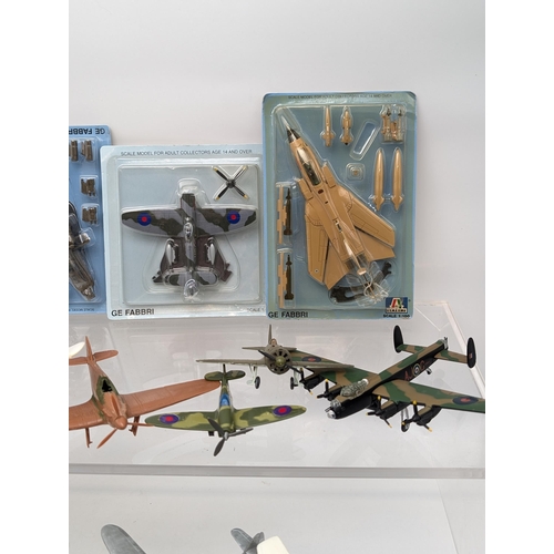 392 - Good Group Mixed Plastic / Metal Model Aeroplanes - Some Boxed and New Others Prebuilt