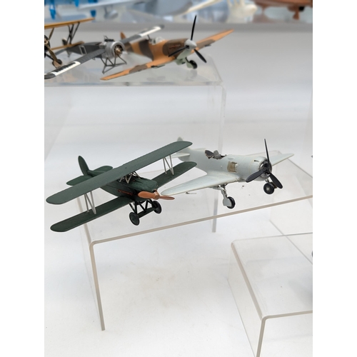 392 - Good Group Mixed Plastic / Metal Model Aeroplanes - Some Boxed and New Others Prebuilt