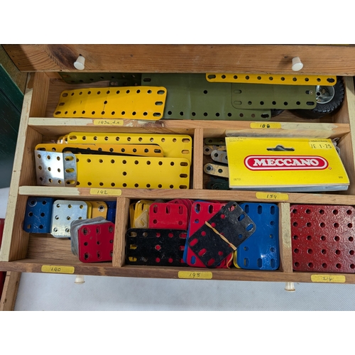 420 - Meccano - Excellent Large Vintage Cabinet Full Of Vintage Meccano Appears to be 40s Onwards - Some H... 