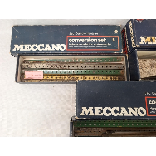 424 - Meccano Bundle (5) 3 Boxes of Conversion Sets - Various Pieces, All Vintage And Good Overall Conditi... 