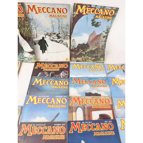 430 - Excellent & Rare Bundle Meccano Magazines & Antique Instruction Books, Meccano Mags From 1943/1945 P... 