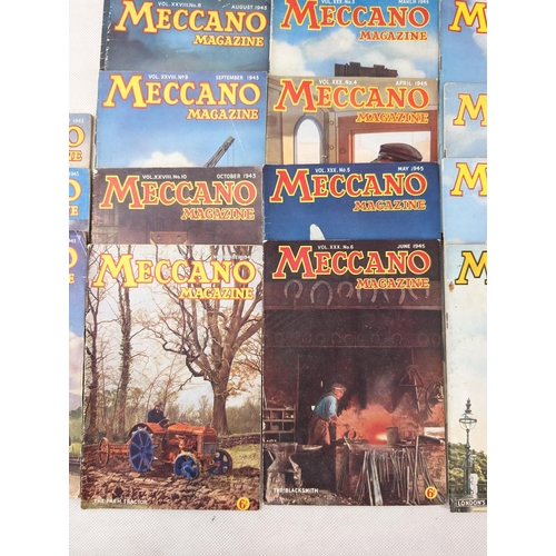 430 - Excellent & Rare Bundle Meccano Magazines & Antique Instruction Books, Meccano Mags From 1943/1945 P... 