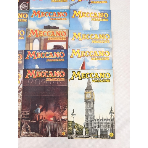 430 - Excellent & Rare Bundle Meccano Magazines & Antique Instruction Books, Meccano Mags From 1943/1945 P... 