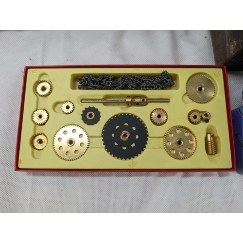 437 - Meccano Bundle Quantity 2 Large Wooden Boxes, To Include Gears Pack, Lots of Loose Vintage Hard to G... 