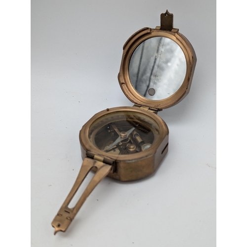 464 - Group Brass Compass, Sun Dials, Extending Brass Telescope Etc. All Appear in Good Order, Mirror Dama... 