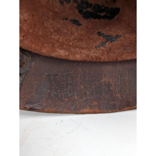 467 - WW1 Imperial German Army M1915 Pickelhaube Helmet With Prussian Plate, Dated 1915 Faint, Ink mark St... 