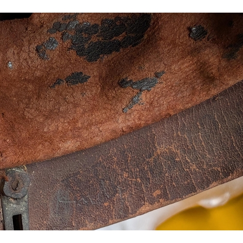 467 - WW1 Imperial German Army M1915 Pickelhaube Helmet With Prussian Plate, Dated 1915 Faint, Ink mark St... 