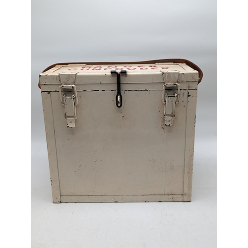 469 - Likely Reproduction Gunpowder Storage Cannister 13.5x12.5