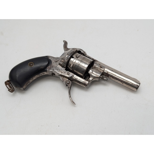 488 - A New English Pattern 7mm Pinfire Revolver 20th September 1876 in nice working condition some slight... 