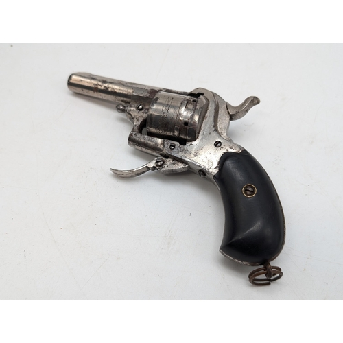 488 - A New English Pattern 7mm Pinfire Revolver 20th September 1876 in nice working condition some slight... 