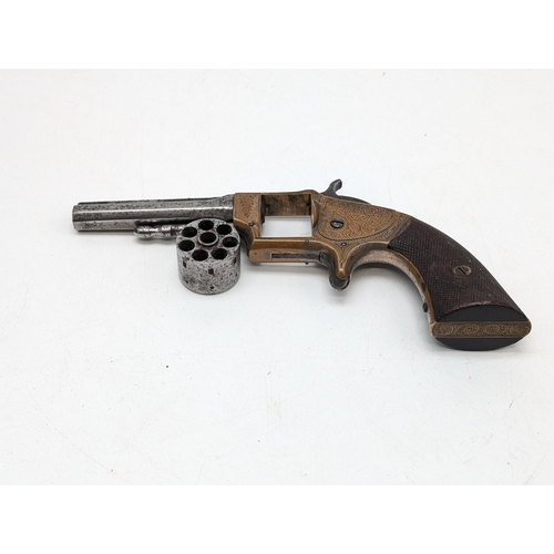 489 - Civil War Era Smith & Wesson For Lowell Model Pocket Revolver, With Decorated Metalwork Bearing Make... 