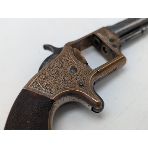 489 - Civil War Era Smith & Wesson For Lowell Model Pocket Revolver, With Decorated Metalwork Bearing Make... 