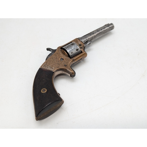 489 - Civil War Era Smith & Wesson For Lowell Model Pocket Revolver, With Decorated Metalwork Bearing Make... 