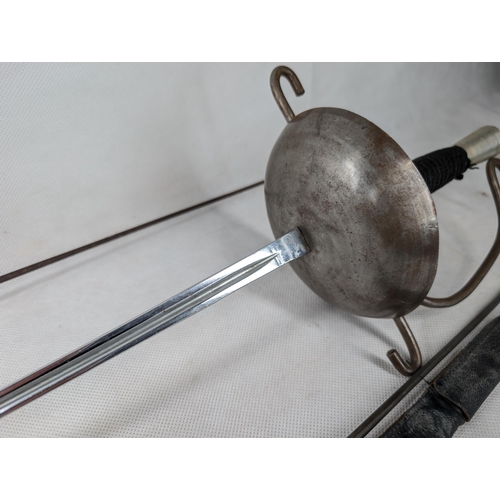 501 - Group 5 Vintage / Antique Rapier / Fencing Foils, Nice Quality Cup Handled With Decorative Engraved ... 