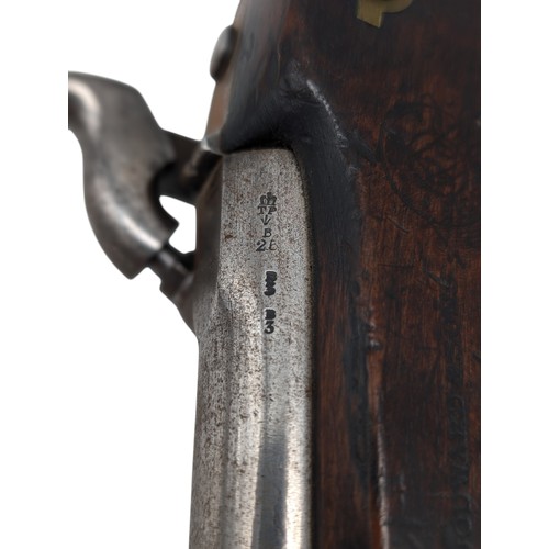 503 - 19th Century 16 Bore East India Government Cavalry Percussion Pistol, Marked Birmingham 1870 Stamped... 