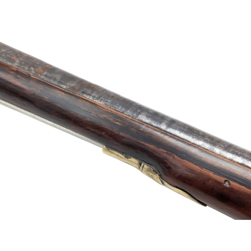 506 - 19C English East India Company Flintlock Damascus Steel Barreled Blunderbuss Stamped With East India... 