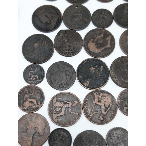 523 - Large Quantity UK Pre Decimal, Pennies / 1/2 Pennies. To Include Large Bundle Victoria, 4 Carthwheel... 