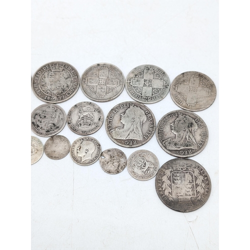 529 - Group (22) Pre 1920 Silver British Coinage, Victoria Etc Appx 160g