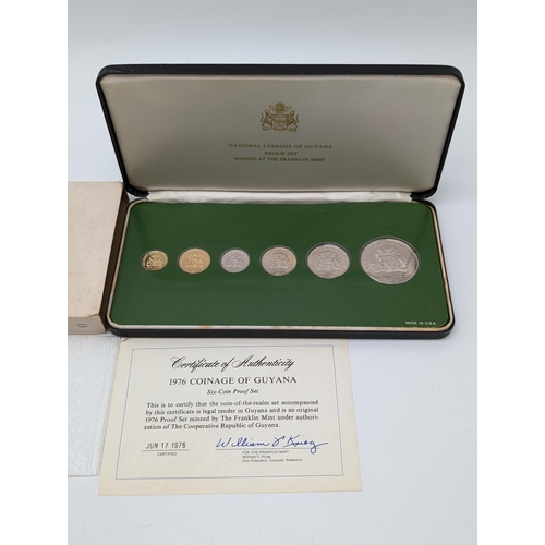 535 - 1976 Franklin Mint National Coinage Of Guyana Eight Coin Proof Set