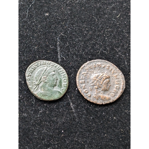 541 - Roman Coins 9 - Constantius II 337AD Pair Appx 17mm Bronze Pair Both Legible 2.24g and 2.34g