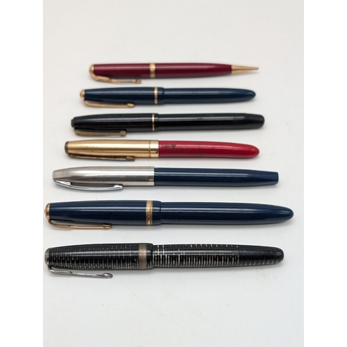 553 - Excellent Pen Bundle, Parker Vacumatic From the 40s, Sheaffer, Etc 3 With 14ct Nibs