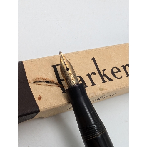 554 - Vintage Parker Fountain Pen In Original Box of Issue With Instructions