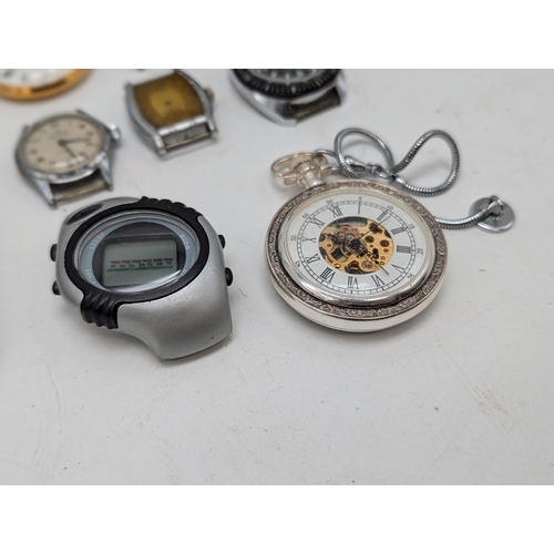 556 - Group Vintage Watches, Pocket watches Etc Some Working Some for Repair To Include Bulova, Ingersoll,... 