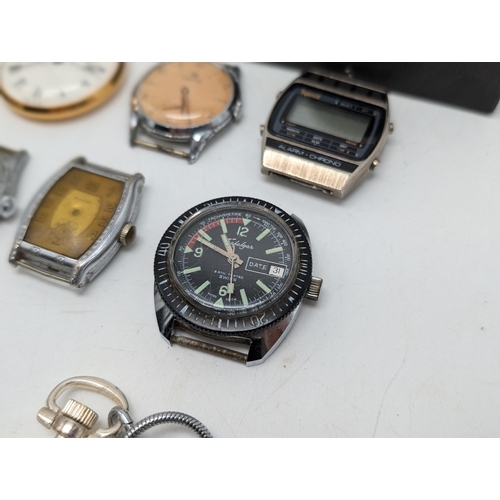 556 - Group Vintage Watches, Pocket watches Etc Some Working Some for Repair To Include Bulova, Ingersoll,... 