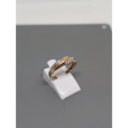 576 - Beautiful Hallmarked 9CT Gold and Diamond Ring, Approximate Size N. Weighing 1.9g