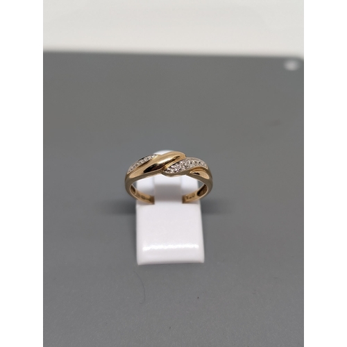 576 - Beautiful Hallmarked 9CT Gold and Diamond Ring, Approximate Size N. Weighing 1.9g